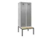 locker met bank,voor scheiding van kleding,HxBxD 2120x800x815mm,2vak