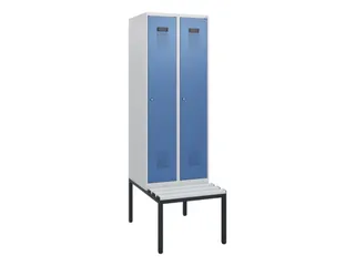 locker met bank,HxBxD 1950x600x815mm,2vak,vak B 300mm,cilinderslot - 2