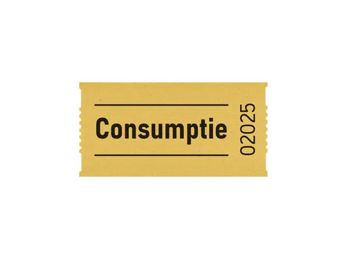 Consumptiebon Combicraft 57x30mm 2-zijdig 2x1000 stuks geel