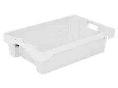 Euronorm Draaistapelbak 150x600x400mm Wanden/bodem Gesl. Wit 25l