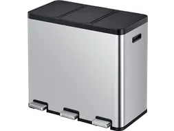 Afvalbak EKO Essential Recycler pedaalemmer 3x20 liter RVS