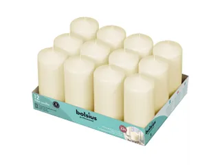 Kaars Stomp 6 x 12 cm Ivoor 33u tray 12 stuks - 1