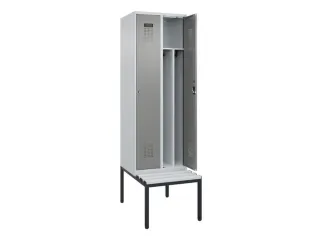 locker met bank,voor scheiding van kleding,HxBxD 2120x600x815mm,2vak - 1