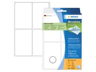 HERMA 10618 Verwijderbare universele etiketten 52x82mm Wit 96 stuks - 3