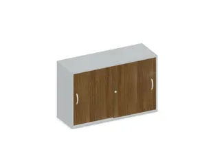 Schuifdeurkast 770x1200x430mm Romp Lichtgrijs Decor Front Noten - 1