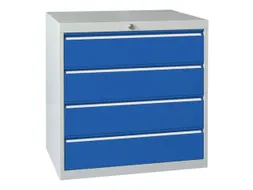 ladekast 800x715x600mm 4laden cilinderslot RAL7035 front RAL5010