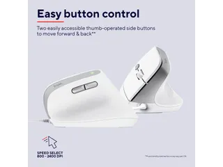 Muis Trust ergonomisch BAYO II wit 25397 - 6