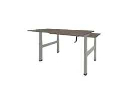 Dextro Slinger Duo zit/sta Bureau 140cm frame Alu blad Logan Eik