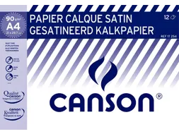 Kalkpapier Canson gesatineerd 12vel 90gr A4 doorschijnend