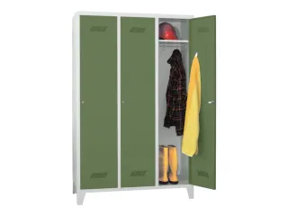 lockerkast,HxBxD 1850x1200x500mm,3vak,RAL7035,front RAL6011 - 2