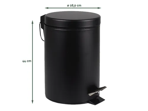 Afvalbak BRASQ pedaalemmer 20 liter zwart rvs