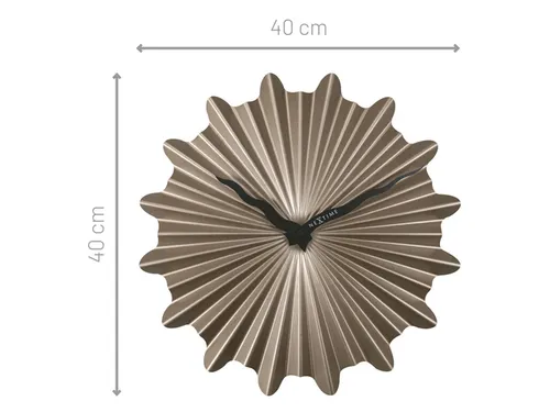 Metalen wandklok - 40cm - Stille klok - Bruin - Metaal - NeXtime "Sunn