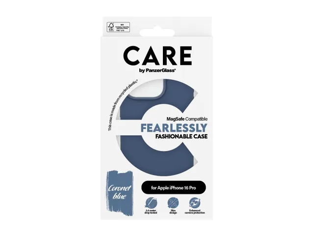 PanzerGlass CARE by Case Blue w. MagSafe iPhone 16 Pro, Hoes, Ap