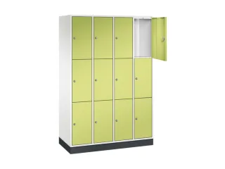 lockerkast,HxBxD 1950x1220x500mm,4x3vakken,cil.-slot,sokkel - 1