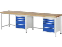 werkbank,HxBxD 840-1040x3000x700mm,beukblad,draagverm. 1250kg