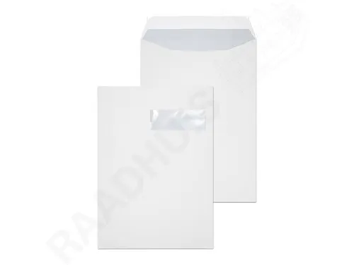 Envelop Raadhuis 229x324 C4 VR akte plakstrip wit 120gr 25 stuks