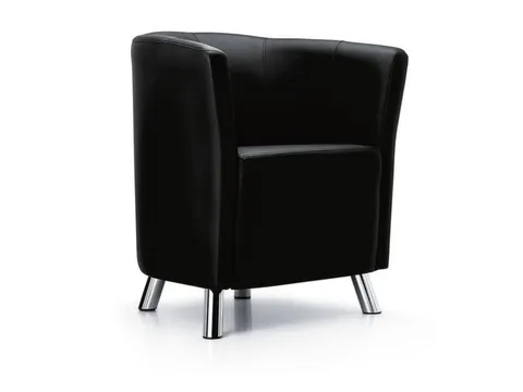 Fauteuil Echt Leer Zwart hxbxd 455x590x505mm