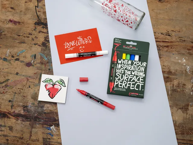 Marqueur acrylique Faber-Castell Multimark 6 couleurs de base