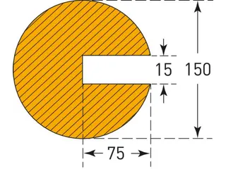 profielbescherming,cirkel,LxØ 1000x150mm,EVAC-schuim,geel/zwart - 4