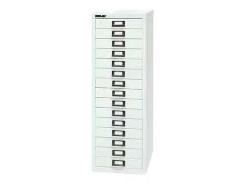 kantoor-ladekast HxBxD 860x279x380mm 15 laden romp verkeerswit staal