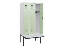 locker met bank,HxBxD 1950x900x815mm,3vak,vak B 300mm,cilinderslot
