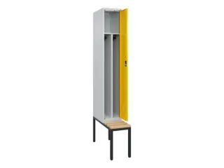 locker met bank,voor scheiding van kleding,HxBxD 2120x300x815mm,1vak - 1