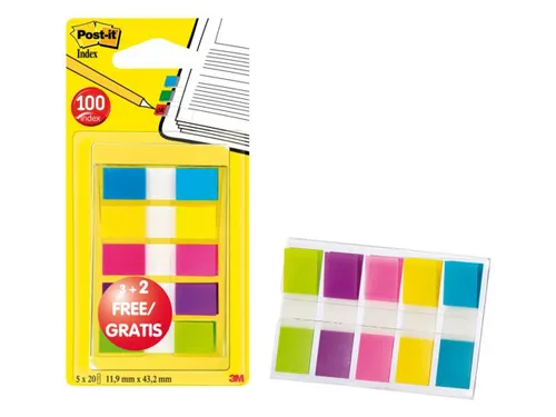 Indextabs Post-it 6835 11.9x43.1mm 3+2 gratis assorti 100 tabs