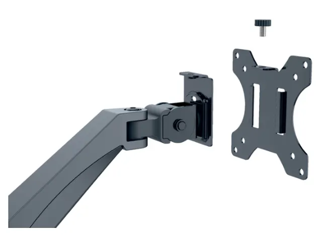 Monitor- en laptoparm Leitz Ergo ruimtebesparend dubbel donkergrijs