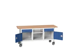 werkbank,HxBxD 830x1750x600mm,multiplexblad,uitrusting: 2laden,2kasten