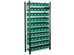 Bakkenstelling 2000x1000x300mm 60bakken PE groen vakl. 125kg eenzijdig