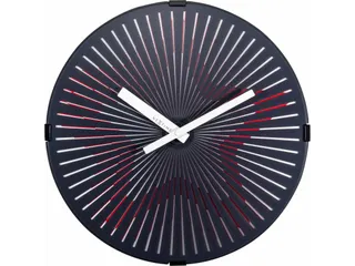 Wandklok Ø 30cm Plastic Bewegende klok Rood 'Motion Star Red' - 2