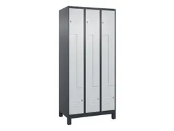 Z-garderobekast,HxBxD 1950x900x500mm,vak B 150/300mm,cil.-slot,voeten