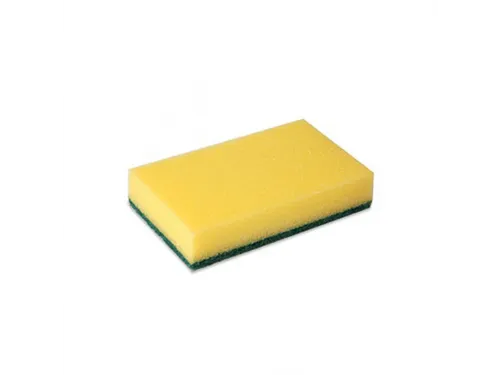 Wecoline Schuurspons Geel met groen vlies 14x10x3cm