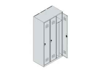 locker voor scheiding van kleding,HxBxD 1850x900x500mm,3vak - 3