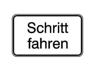 aanwijzingsbord,Stapvoets rijden,aluminium gemerkt,gemoffeld,wit - 1