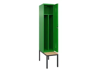 locker met bank,voor scheiding van kleding,HxBxD 2120x400x815mm,1vak - 1