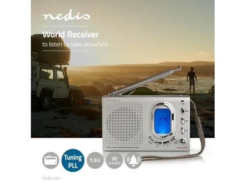 Wereldradio Nedis met wekker RDWR1000GY