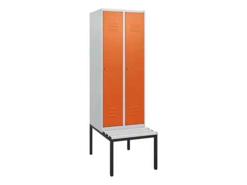 locker met bank,HxBxD 1950x600x815mm,2vak,vak B 300mm,cil.-slot