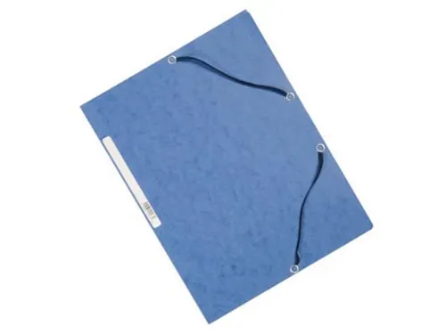 Elastomap A4 Met 3 Kleppen Karton Blauw Voor 200 Vel Pak 10 Stuks