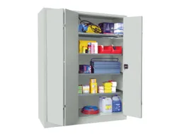 Vouwdeurkast 1950x1500x500mm 4legborden Verzinkt Ral7035 Front Ral7035