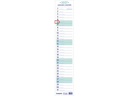 Maand Lintkalender, 2027