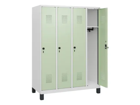 schoollocker,HxBxD 1630x1200x500mm,4vak,vak B 300mm,draaigrendel