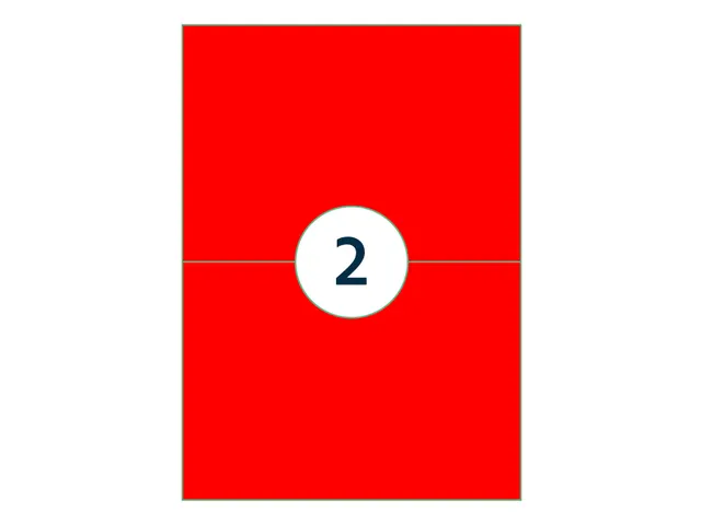 Etiket 210x148mm Fluor Rood 100 Vel