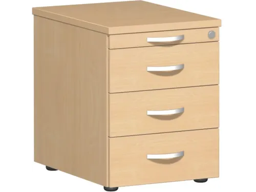 mobiel ladeblok,HxBxD 570x430x600mm,4lade(n),cil.-slot,romp beuken