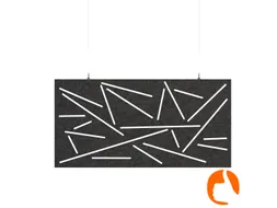Akoestisch plafondpaneel met patroon uitsnede 60x120cm Zwart