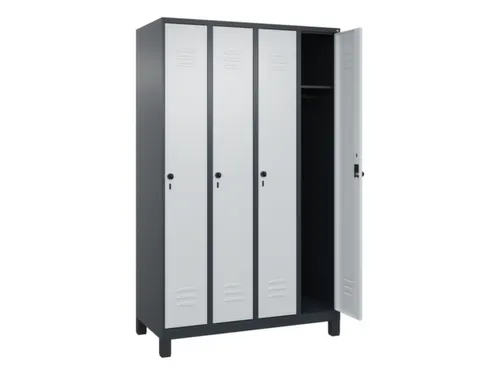 locker,HxBxD 1950x1200x500mm,4vak,vak B 300mm,draaigrendel,voeten