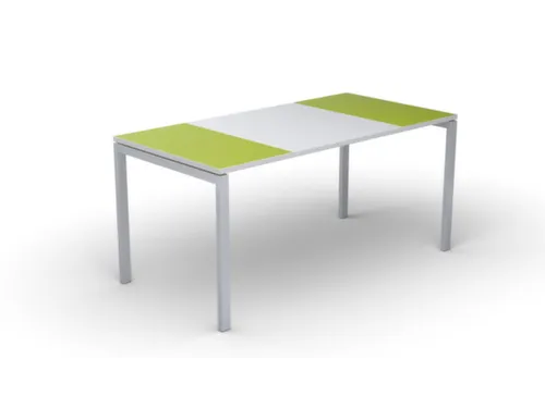 bureau HxBxD 750x1800x800mm blad groen/wit rechthoekig 4-voeten wit