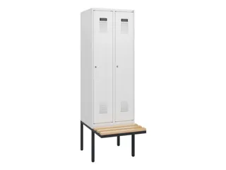 locker met bank,HxBxD 1950x600x815mm,2vak,vak B 300mm,cilinderslot - 2