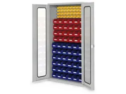 kast met sleufplaat m. bakken,HxBxD 1950x1000x410mm,92bakken PE