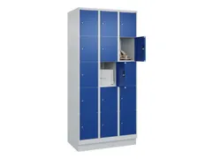 lockerkast,HxBxD 1950x900x500mm,3x5vakken,vak B 300mm,cil.-slot,sokkel